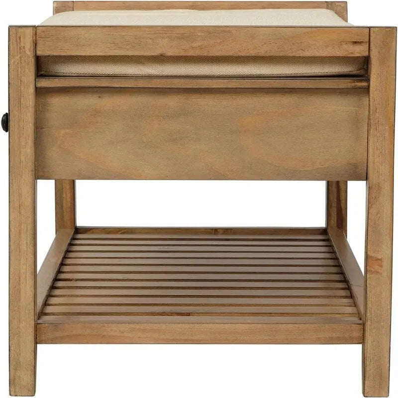 Shoe Storage Bench with Cushion - 39.4D x 13.8W x 18.9H