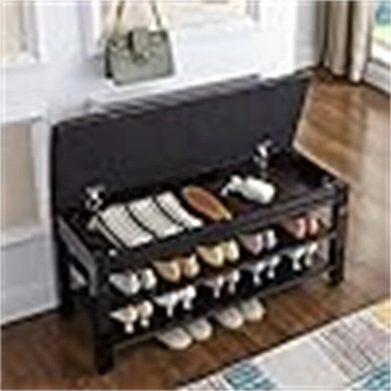 Shoe Storage Bench with Cushion - 39.4D x 13.8W x 18.9H