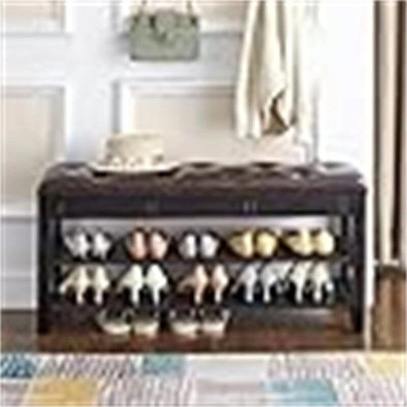 Shoe Storage Bench with Cushion - 39.4D x 13.8W x 18.9H