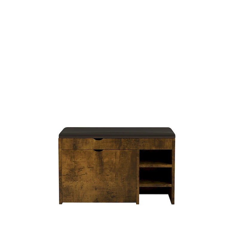 Black brown shoe stool,soft cushion,soft and comfortable,can be placed in the doorway,bedroom and other scenes