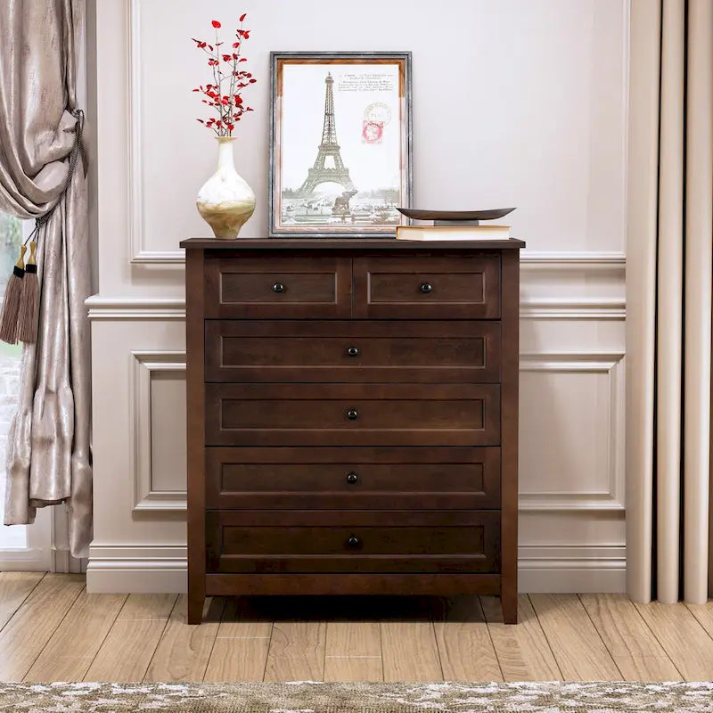 Wood spray-painted drawer dresser