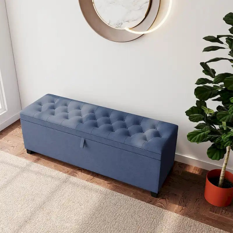 55.3 Extra Long Storage Bench with Flip Top Storage Chest