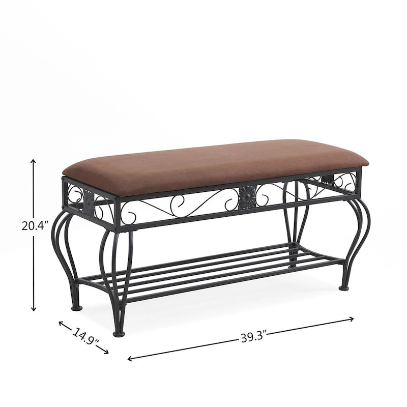 Shoe Rack Bench for Entryway Industrial Bench Entryway Bench Multipurpose Entryway - 39.37L * 14.96W * 20.47H