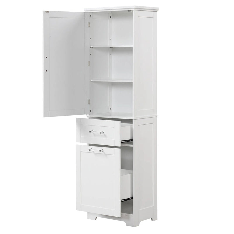 Freestanding Storage Cabinet with Two Different Size Drawers and Adjustable Shelf