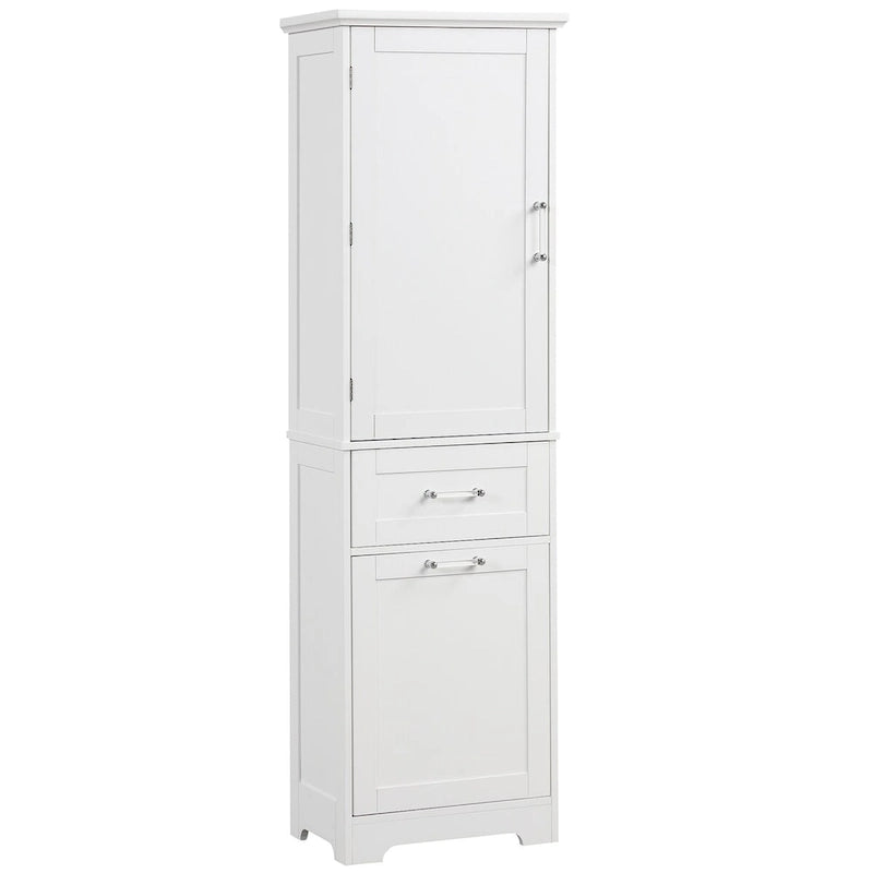 Freestanding Storage Cabinet with Two Different Size Drawers and Adjustable Shelf