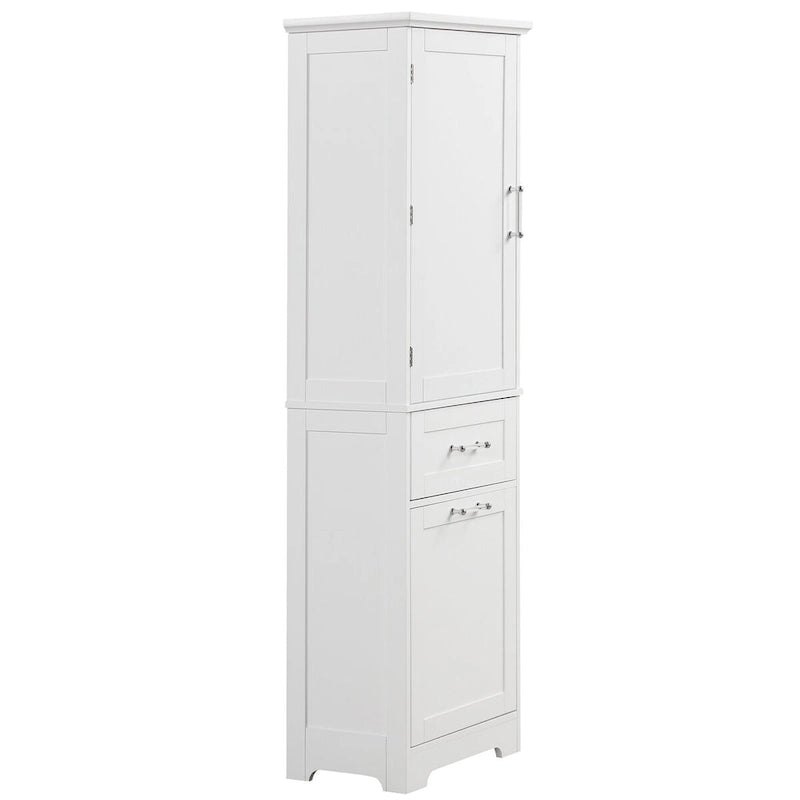 Freestanding Storage Cabinet with Two Different Size Drawers and Adjustable Shelf