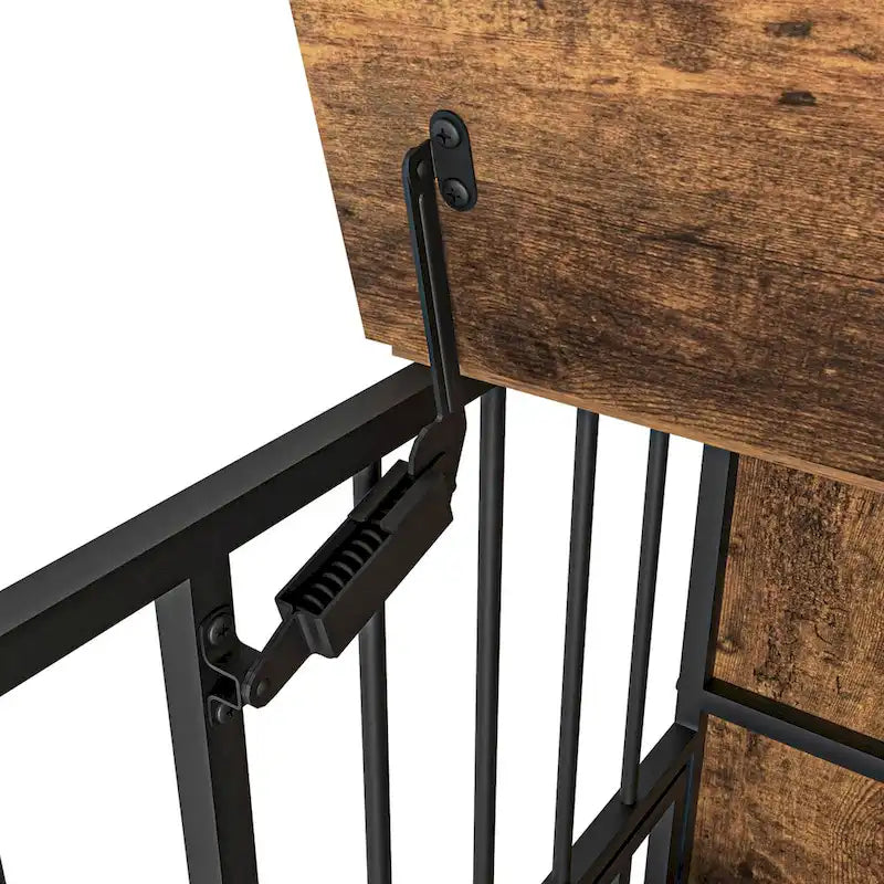 Kennel Dogs room up to 80 LB with Rremovable Ttray,2 Door Dog House,lift Panel,360 Degree Rotation,3 Height Adjustable Bowls