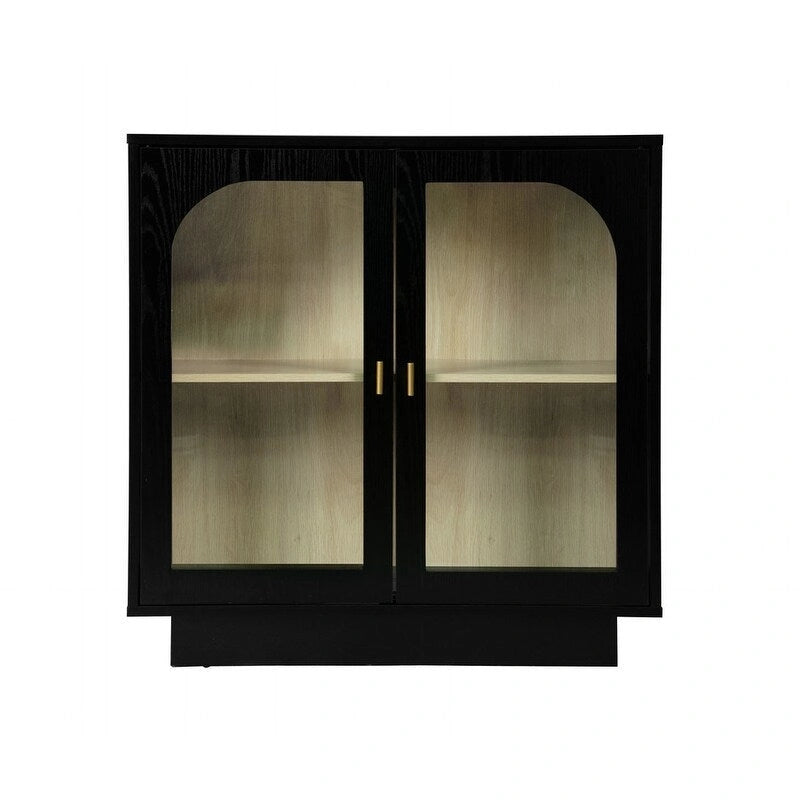 2 Storage Cabinet with Glass Door for Living Room, Dining Room, Study