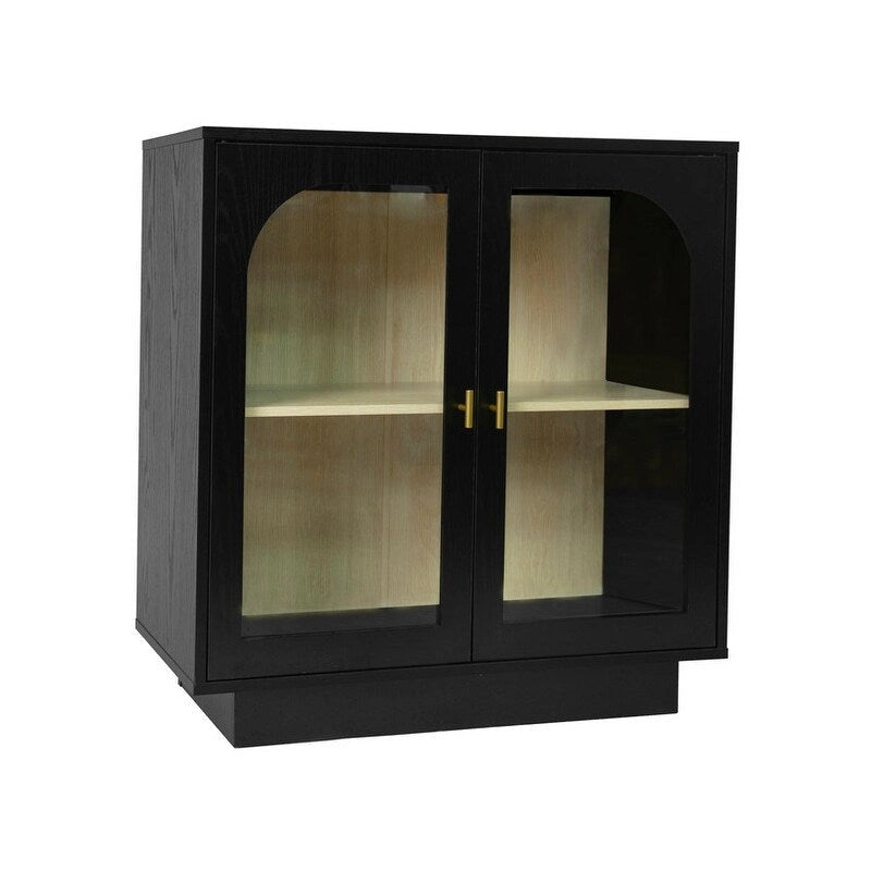 2 Storage Cabinet with Glass Door for Living Room, Dining Room, Study