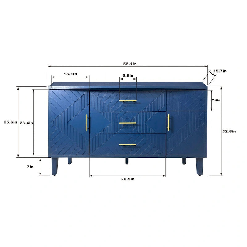 2-Door 3-Drawer Cabinet