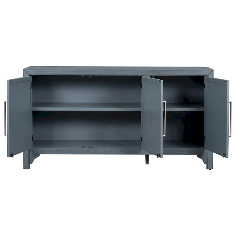 Storage Cabinet Sideboard with MDF+Pine veneer , Adjustable Shelves, Suitable for Living Rooms, Entrance and Study Rooms