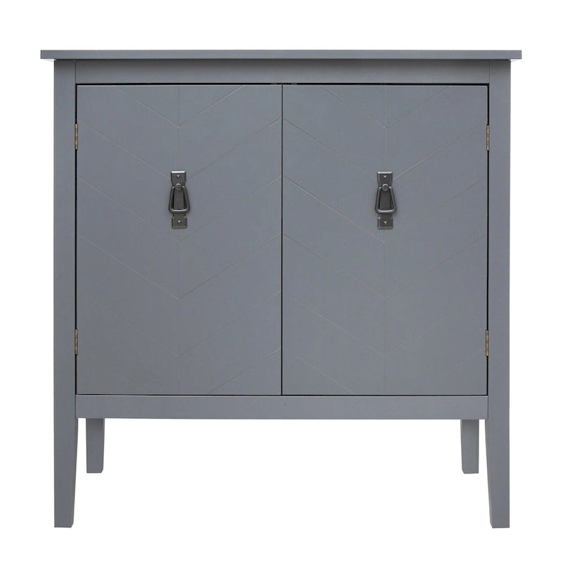 2 Door Wooden Cabinets with Adjustable Shelve, Wood Cabinet Vintage Style Sideboard for Living Room, Dining Room, Office