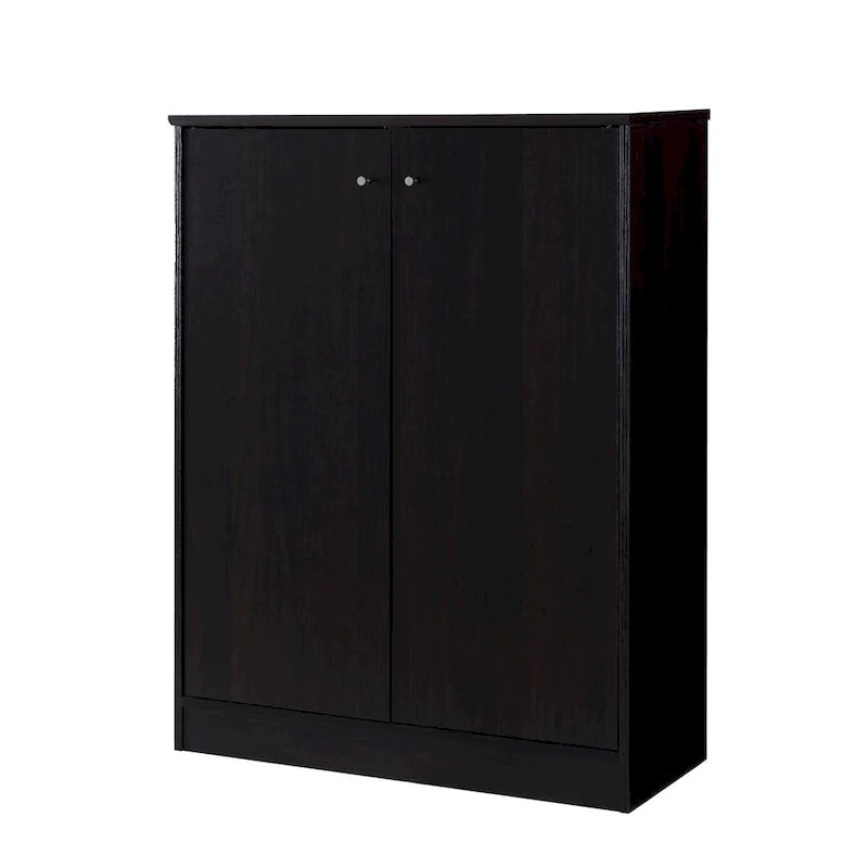 Shoe/Storage Cabinet with Two Doors Five Shelves - Dark