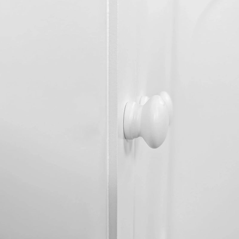 Modern 4 Door Intaglio Storage Cabinet with Adjustable Shelf, Stylish and Accent Cabinet with Pine Legs, Buffet Sideboard