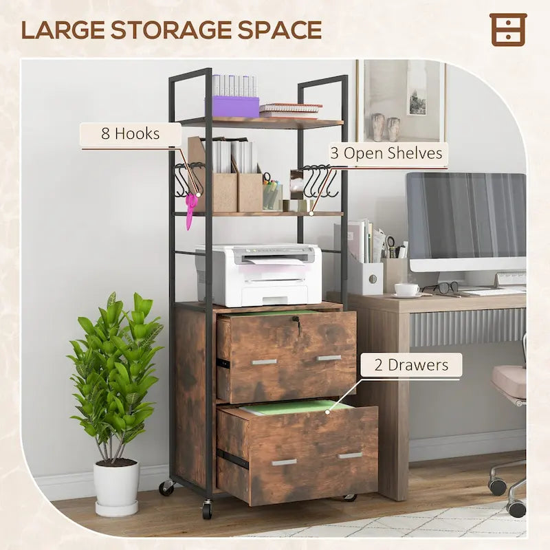 2 Drawer Mobile File Cabinet