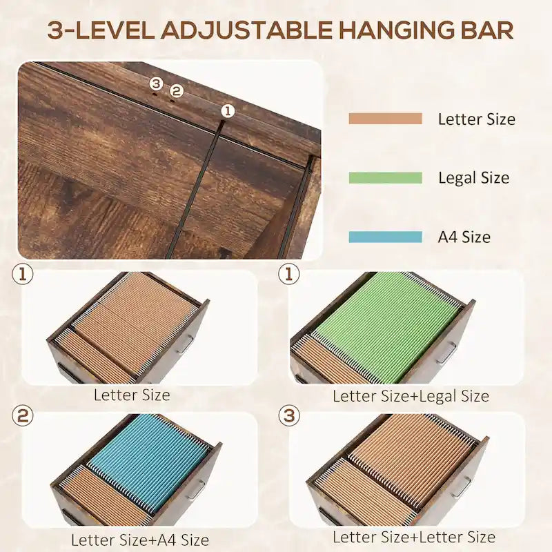 2 Drawer Mobile File Cabinet