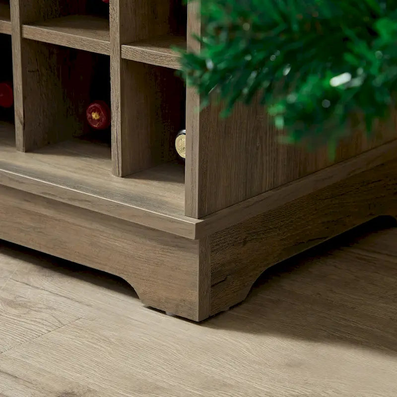 Farmhouse Sideboard Cabinet with Wine Rack, Drawer & Adjustable Shelves