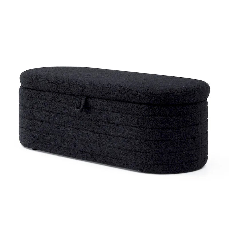 End of Bed Bench with Storage Upholstered Sherpa Large Bench Ottoman Shoe Stool Long Bench Window Sitting Toy Storage Bench