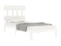 White Solid Wood Bed Frame, 100 x 200 cm - dlz1766579626724