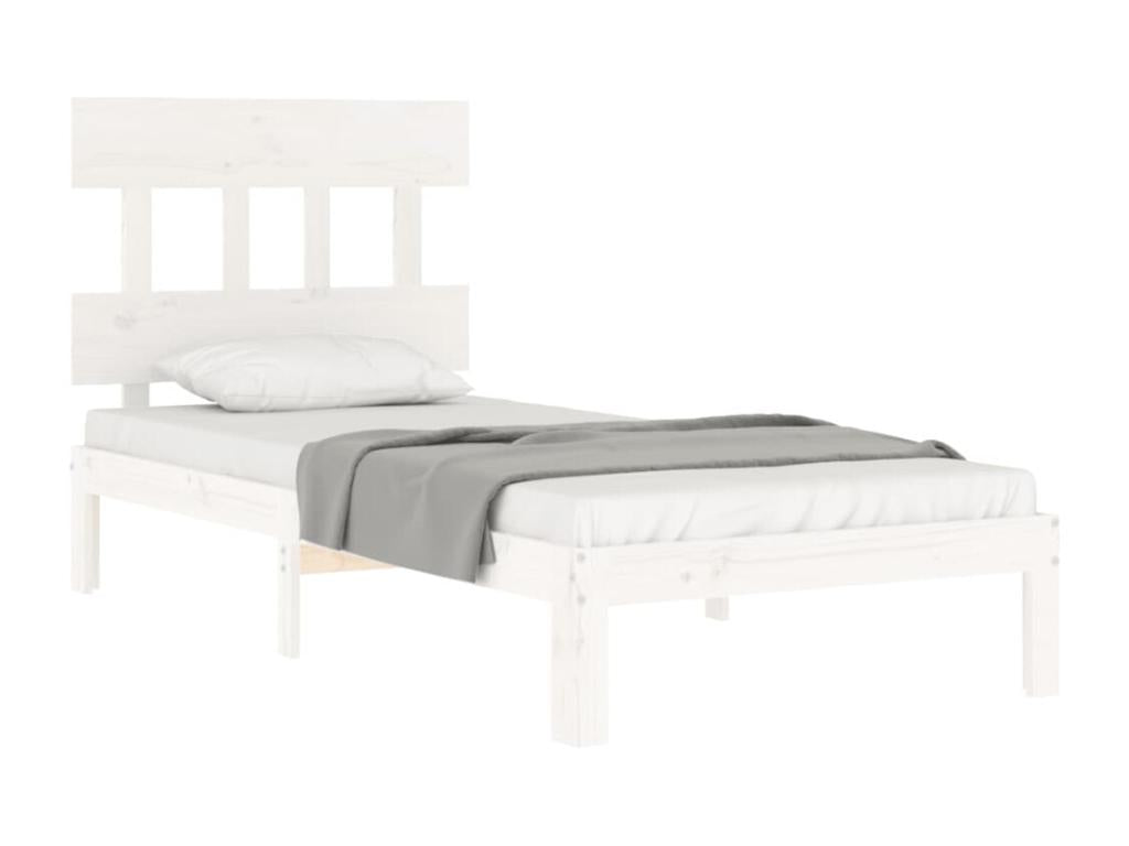 White Solid Wood Bed Frame, 100 x 200 cm - dlz1766579626724
