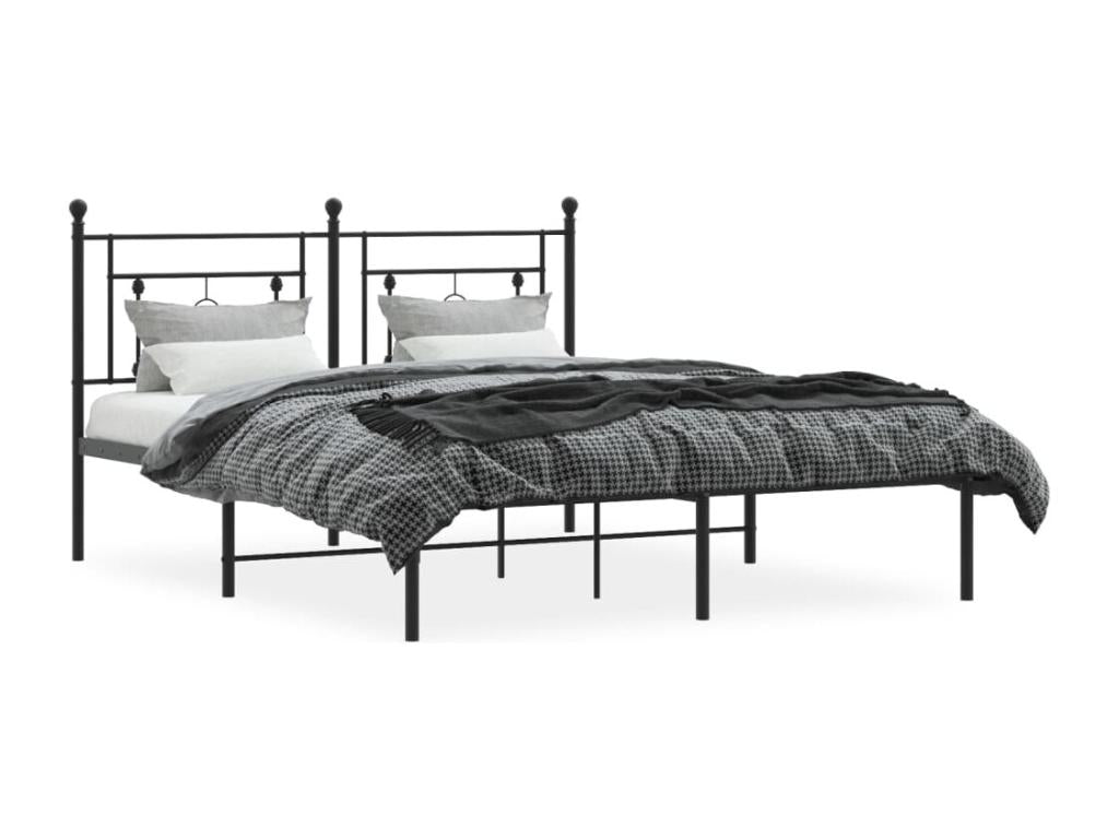 Black Metal Bed Frame, 160 x 200 cm