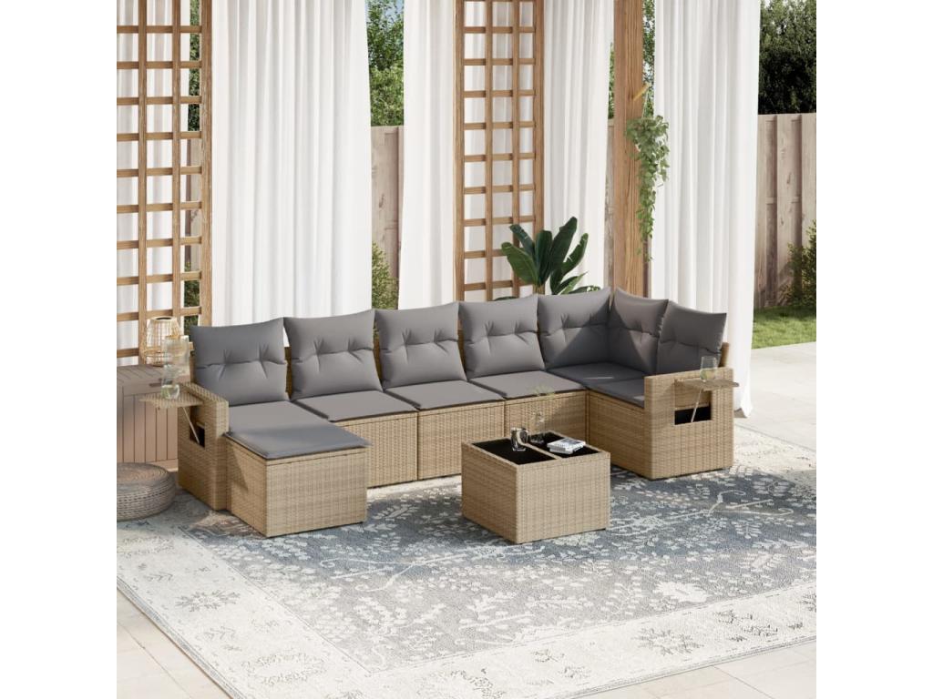 Beige Woven Resin Wicker Outdoor Furniture Set - dlz1766579754410