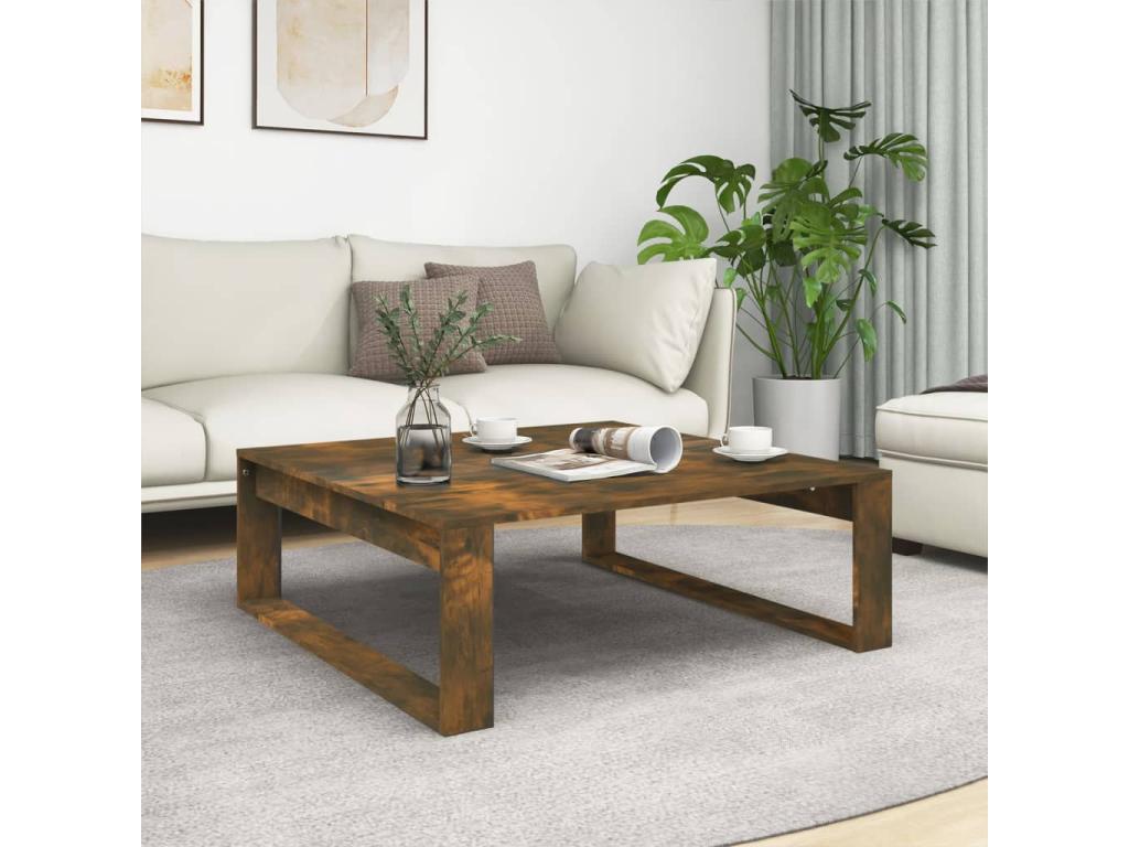 Brown Engineered Wood Coffee Table, 100 x 100 x 35 cm
