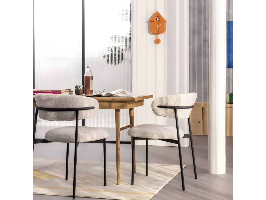 Beige Boucle Fabric Home Furniture