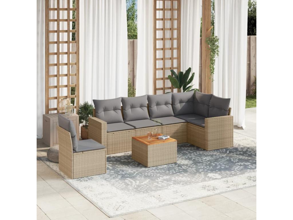 Beige Woven Resin Wicker Outdoor Furniture Set - dlz1766579666856