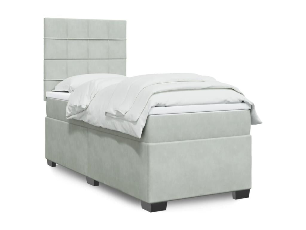 Gray Velvet Mattress, 90 x 190 cm