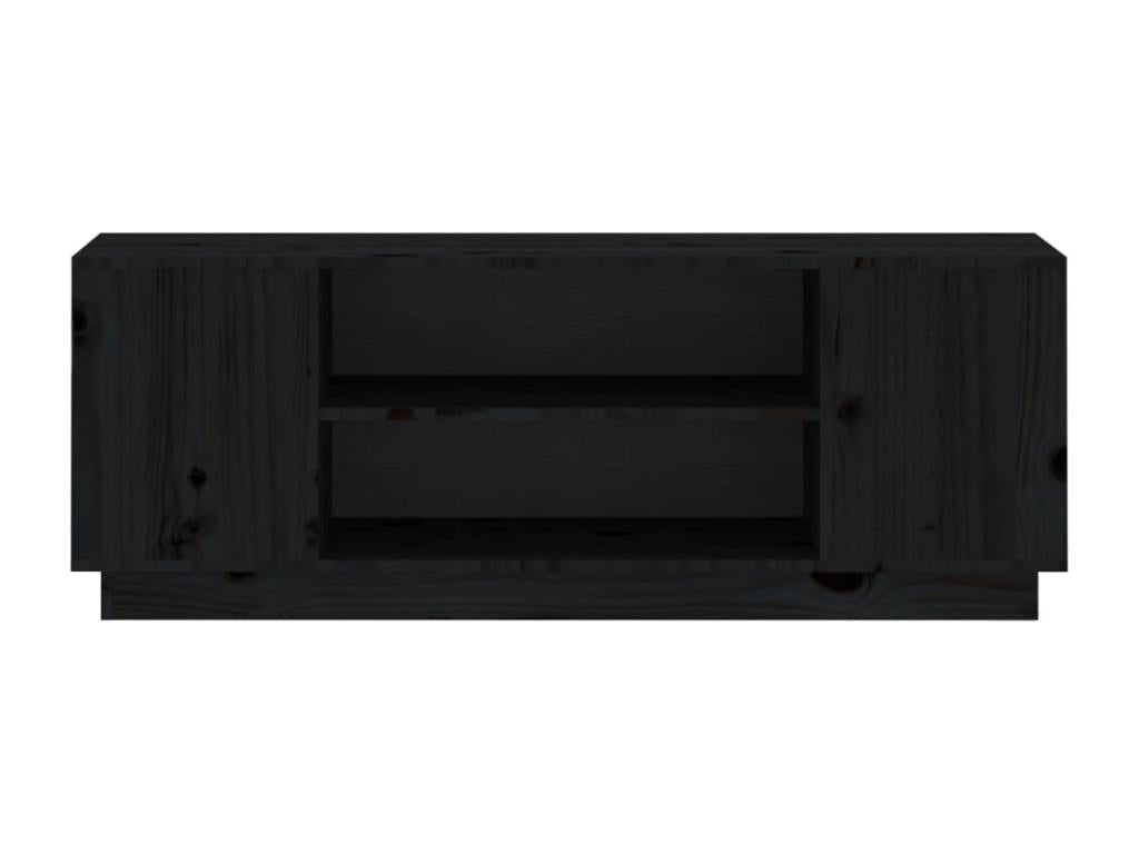 Black Pine Wood TV Stand, 110 x 35 x 40.5 cm