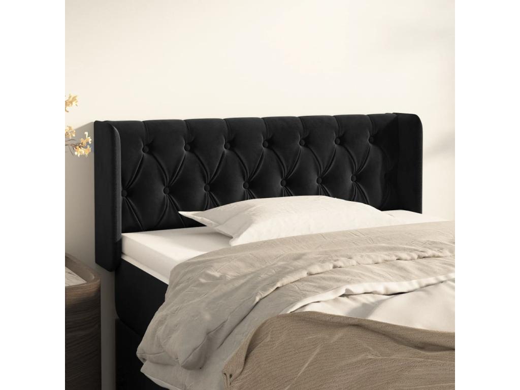 Black Velvet Bed, 93 x 16 x 78 cm