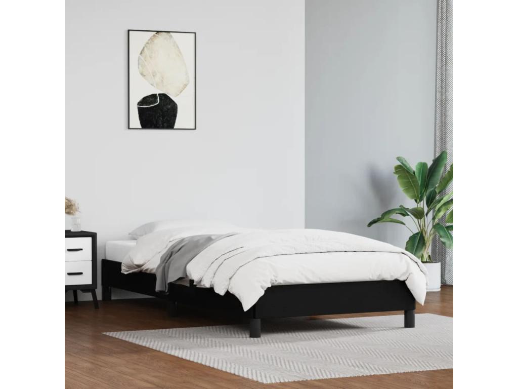 Black Faux Leather Bed Frame, 100 x 200 cm