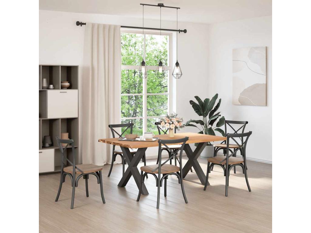 Brown Oak Wood Dining Table - dlz1766579873070