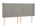 Gray Velvet Bed, 203 x 16 x 118 cm