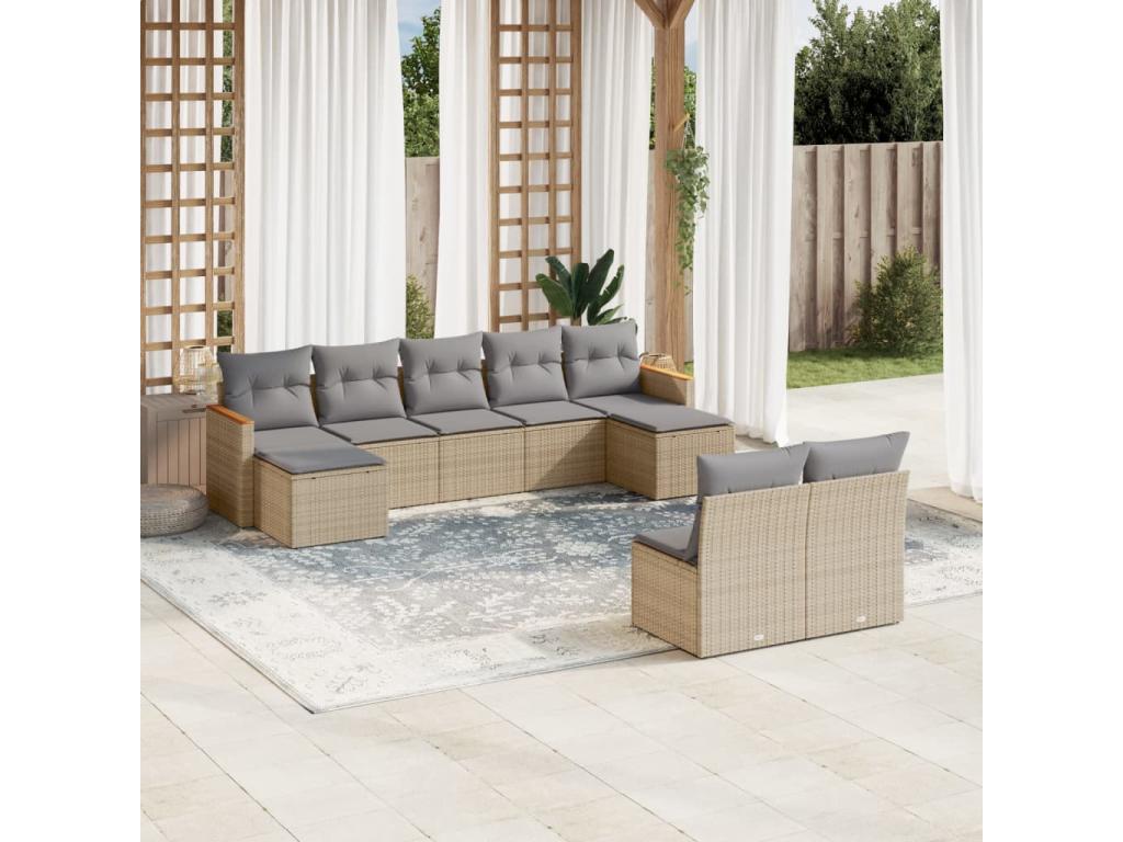 Beige Woven Resin Wicker Outdoor Furniture Set - dlz1766579767767