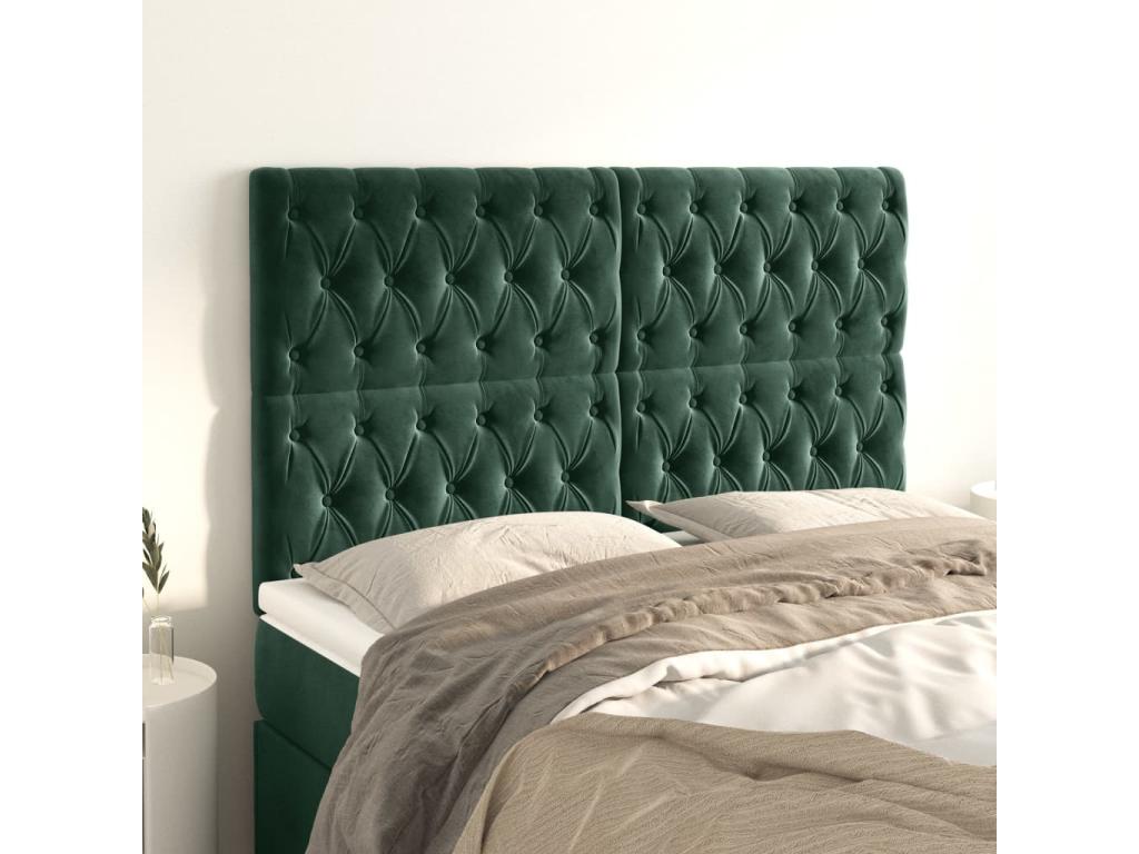 Green Velvet Bed, 72 x 7 x 78 cm