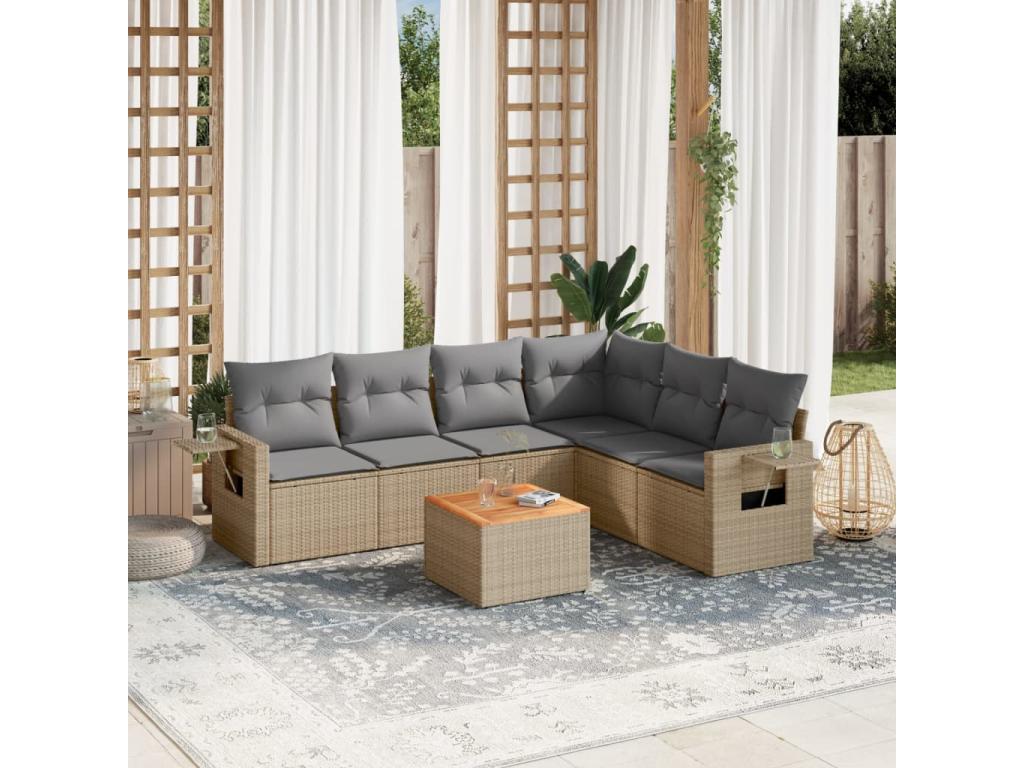 Beige Woven Resin Wicker Outdoor Furniture Set - dlz1766579621554