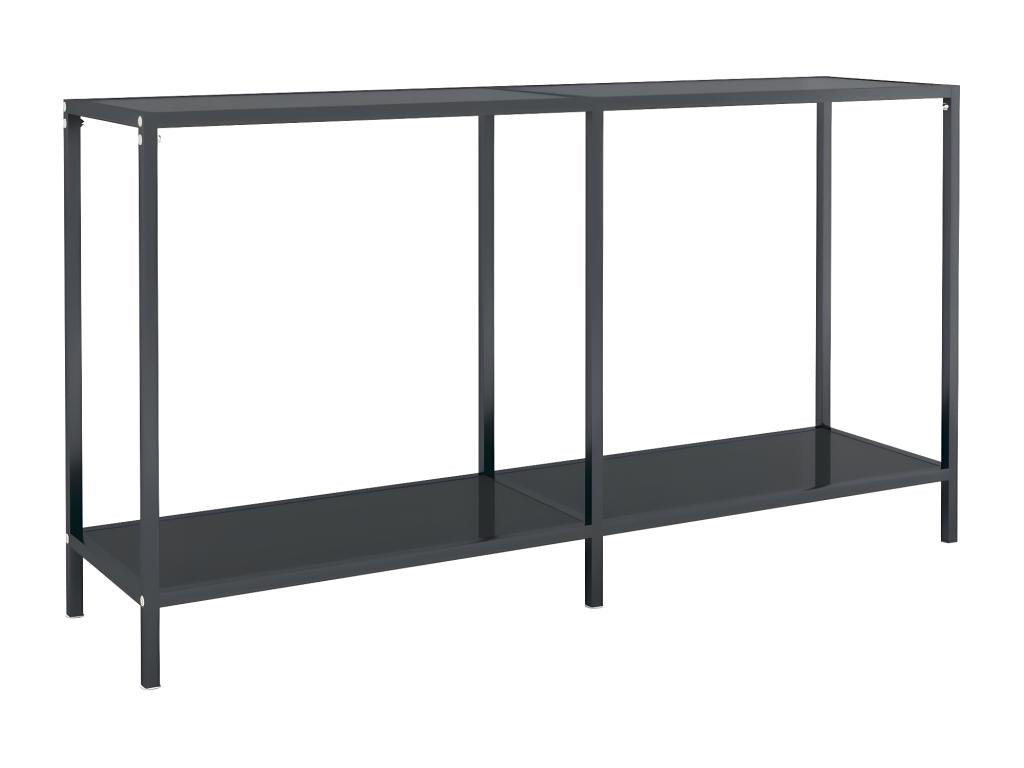 Black Glass Table, 140 x 35 x 75.5 cm