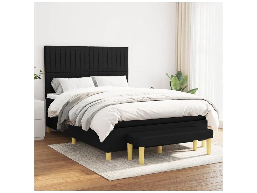 Black Fabric Mattress, 140 x 200 cm