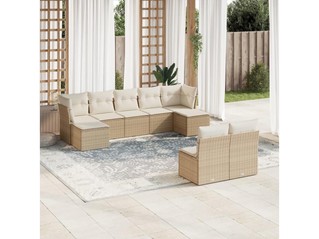 Beige Woven Resin Wicker Outdoor Furniture Set - dlz1766579577265