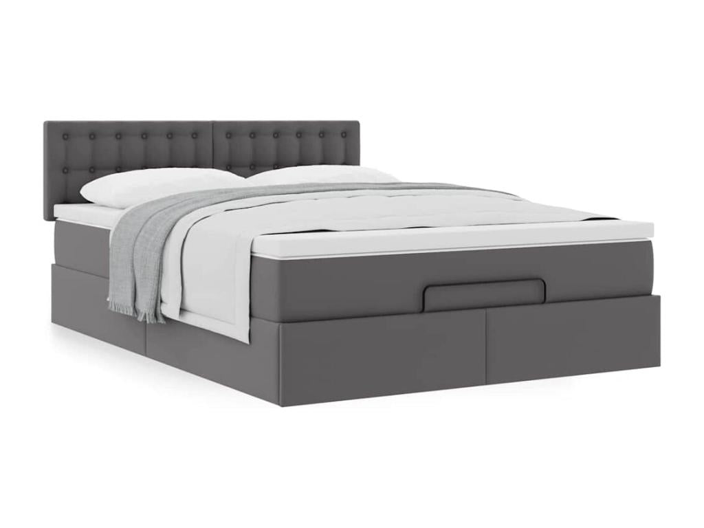 Gray Faux Leather Mattress, 140 x 200 cm