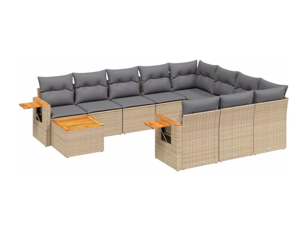 Beige Woven Resin Wicker Outdoor Furniture Set - dlz1766579667939