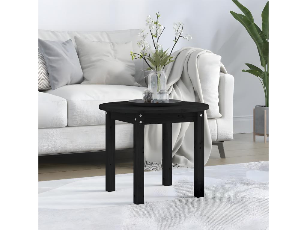 Black Solid Wood Coffee Table, 55 x 45 cm