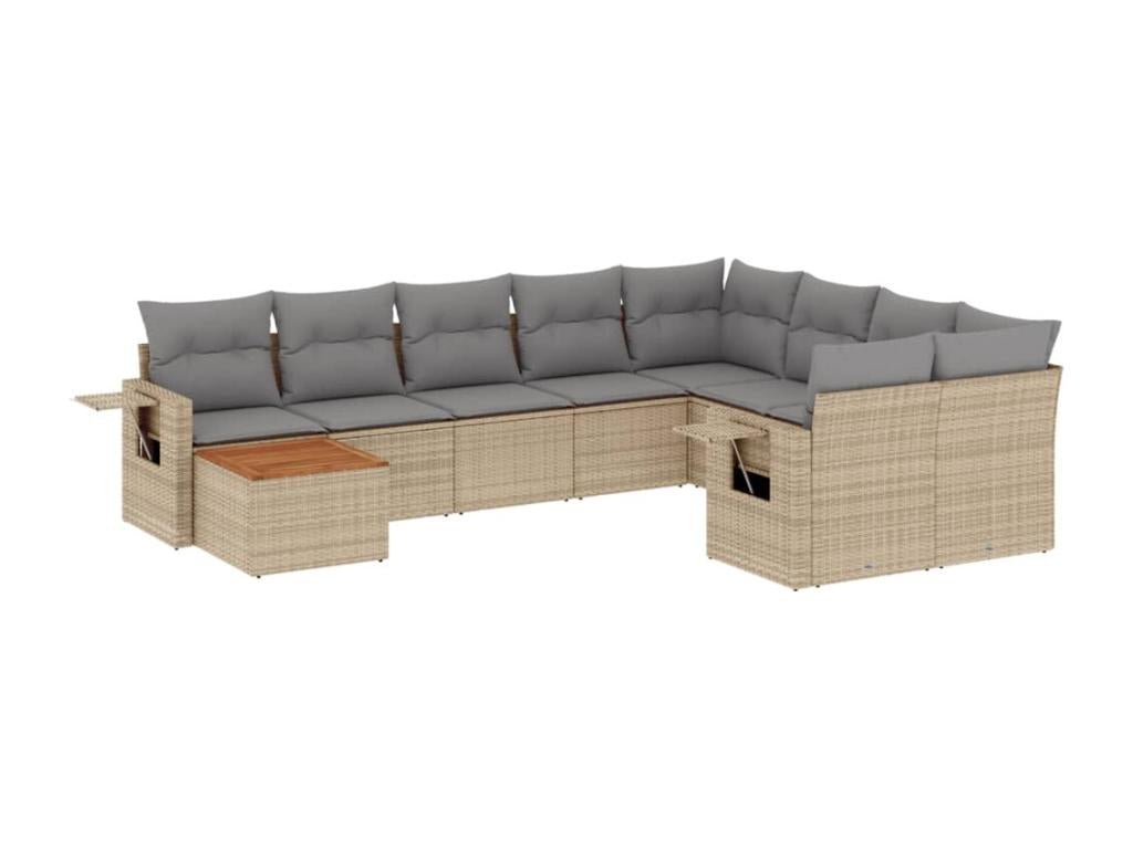 Beige Woven Resin Wicker Outdoor Furniture Set - dlz1766579616225