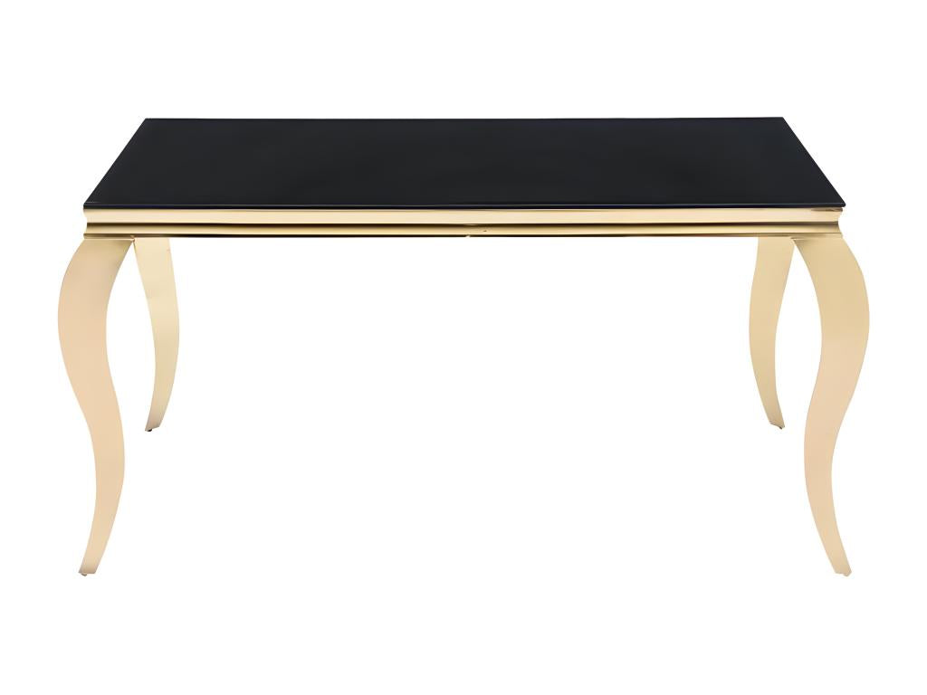 Black Glass Dining Table, 150 x 90 cm