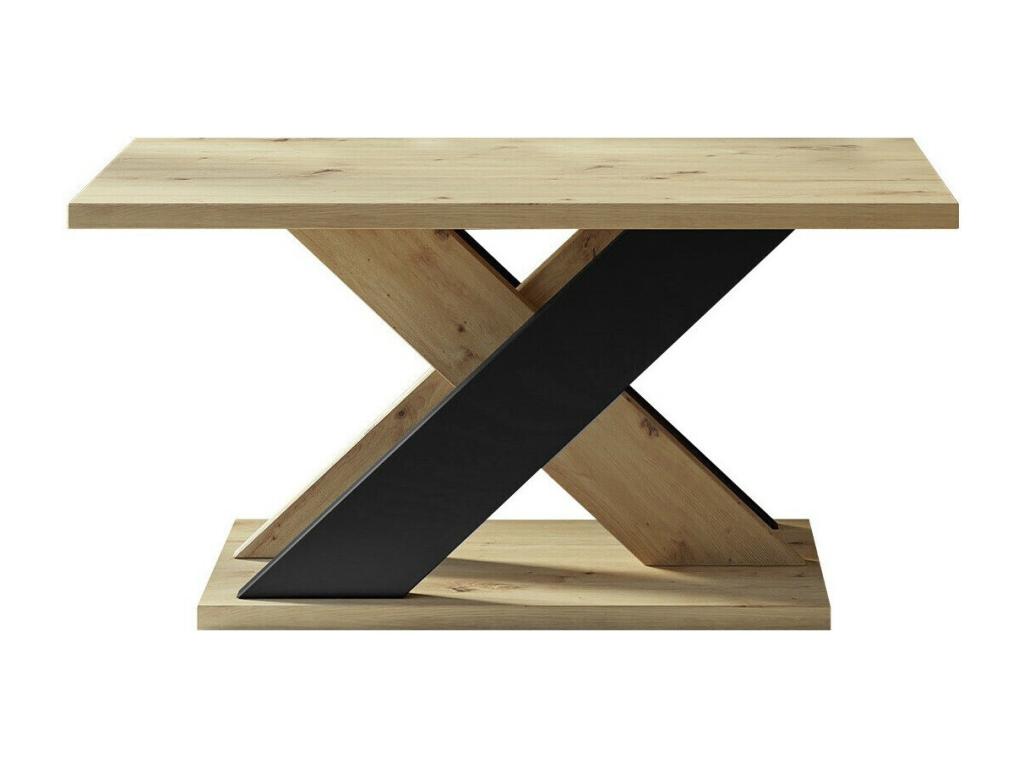 Brown Oak Wood Coffee Table, 60 x 70 x 110 cm