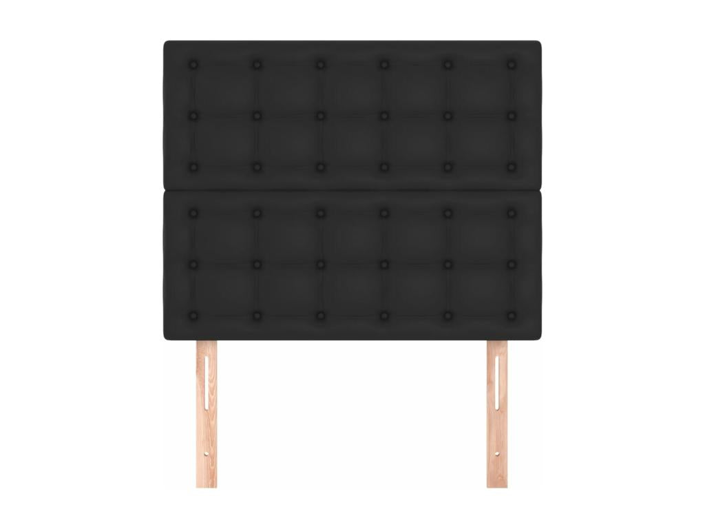 Black Faux Leather Bed, 100 x 5 x 78 cm