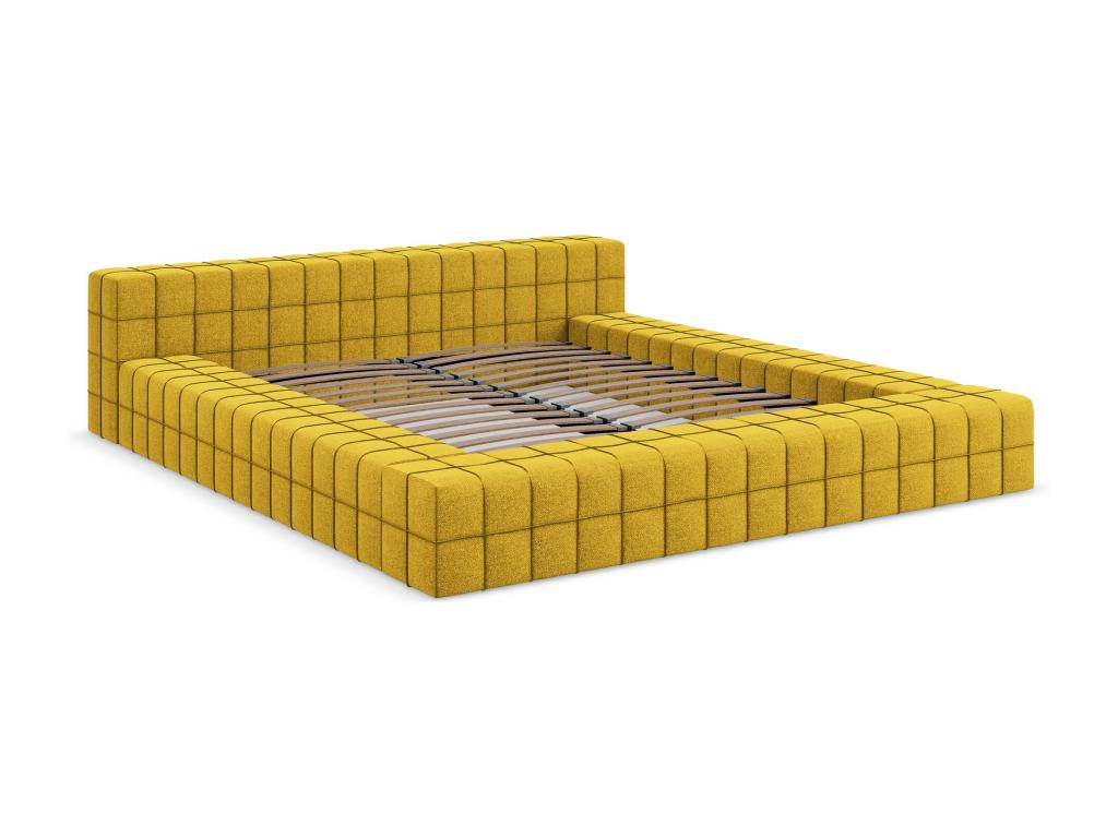 Yellow Fabric Bed, 160 x 200 cm