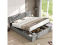 Gray Velvet Bed, 180 x 200 cm
